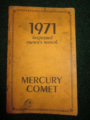 1971 mercury comet owner&#039;s manual dealer owners