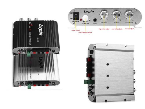 Power amplifier hi-fi 2.1 mp3 radio audio stereo bass speaker for car motorbike