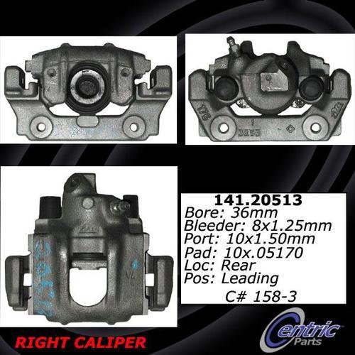 Centric 141.20513 rear brake caliper-premium semi-loaded caliper