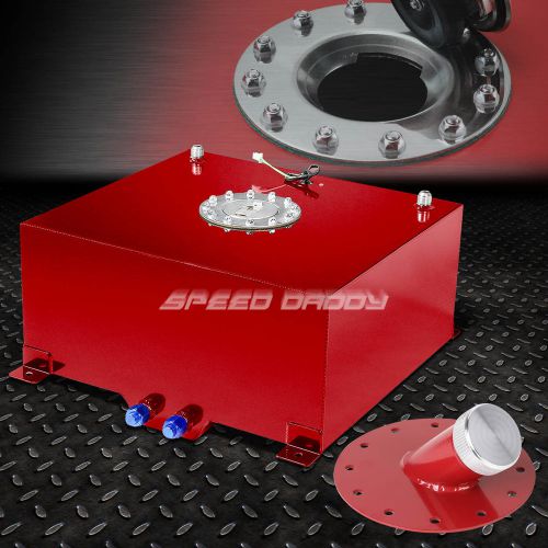 15.5 gallon/59l red aluminum fuel cell tank+cap+level sender+45° fast fill neck