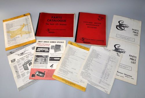 Globe swift parts catalog, service maintenance bulletins, price lists, univair