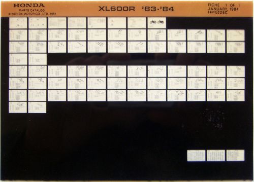 Genuine oem honda xl600r 1983-1984 motorcycle parts catalog microfiche 14mg2dec