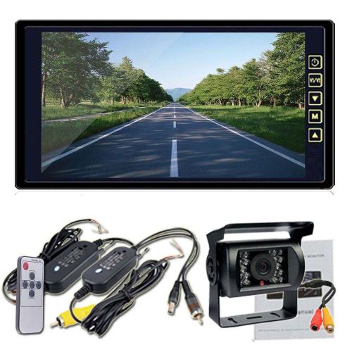 9&#034; tft lcd monitor + car truck bus wireless rear view backup camera night vision