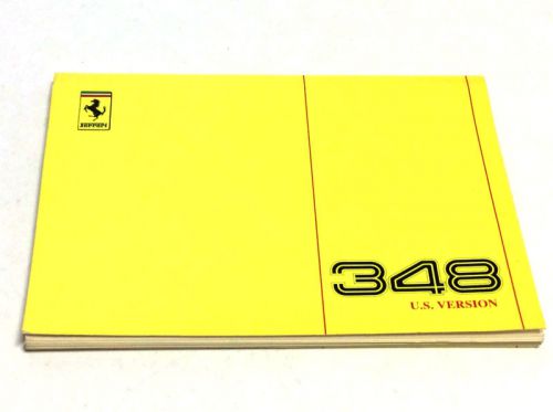 Ferrari 348 owner&#039;s manual   us version 1990 model yr  cat. 613/90