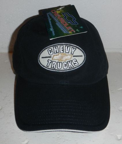 Nwt chevy trucks chevrolet bow tie logo rock solid black baseball hat cap