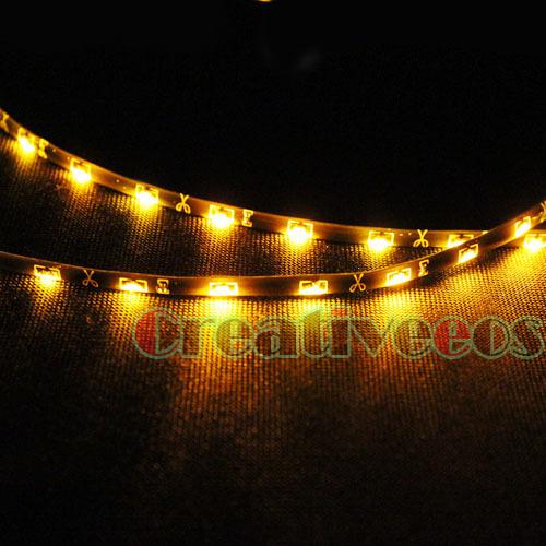 2x 60cm 24" 30leds smd 335 car waterproof flexible strip led light orange/amber 