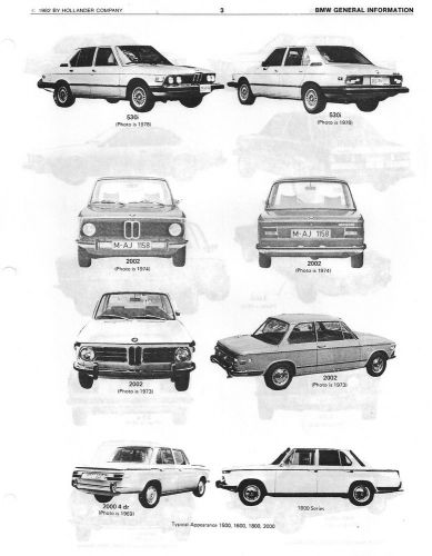 Classic bmw original factory parts interchange information