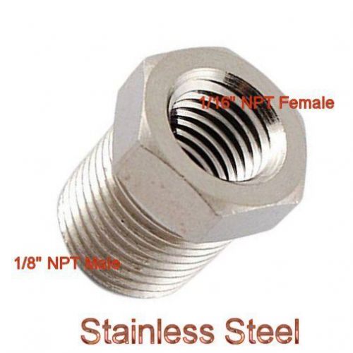 Bushing 1/16&#034; npt female to 1/8&#034; male stainless steel nos coupler oil fuel n-5t