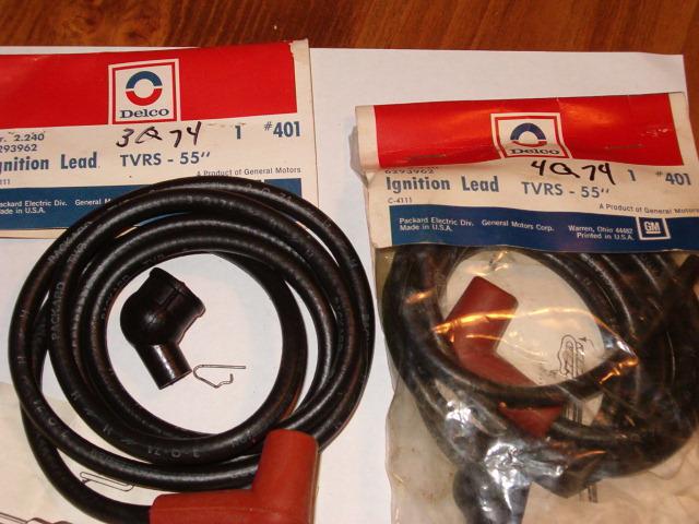 1974 75 chevy pontiac  ignition wires nos gm delco tvrs dated 3-q-74 4-q-74  7mm