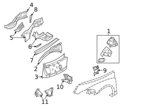 Genuine 2001-2005 chrysler pt cruiser shield 4724804ac