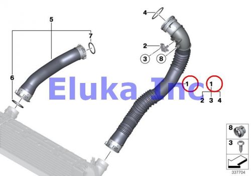 Bmw genuine intercooler intake muffler charge air induction tract f10 f10n 096