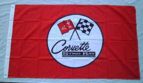 Corvette sting ray flag 3&#039; x 5&#039; banner indoor / outdoor man cave racing flag