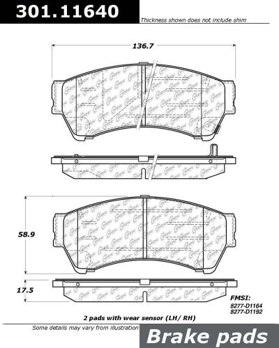 Centric parts 301.11640 front premium ceramic brake pads