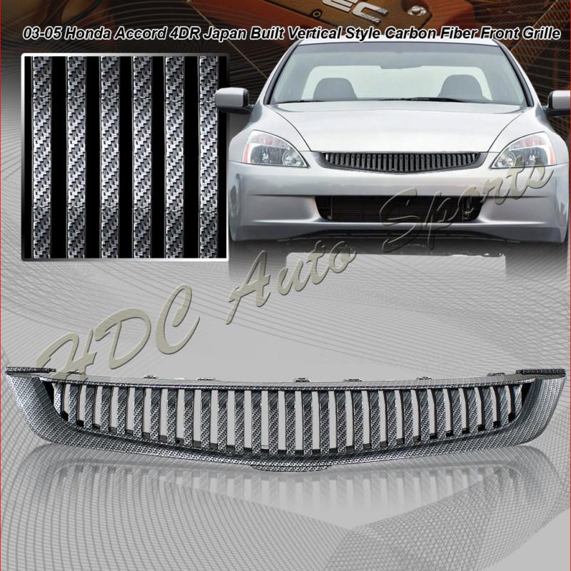 03-05 honda accord carbon fiber painted vertical abs plastic front grille grill