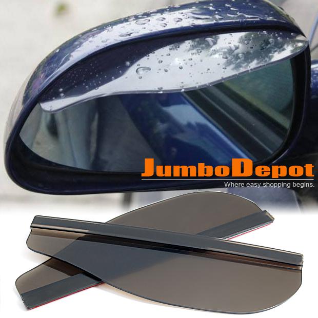 2 pcs smoke car rear view mirror rainproof blade cover window visor plastic hot