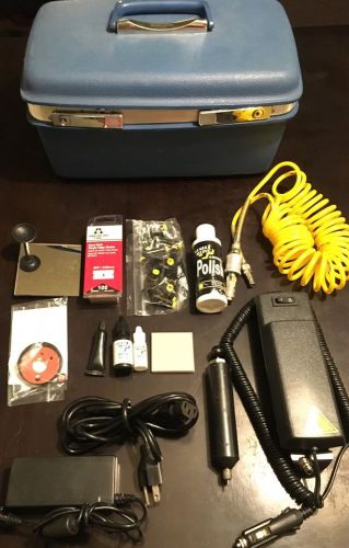 Glass medic windshield repair system kit tools with samsonite case &amp; compressor