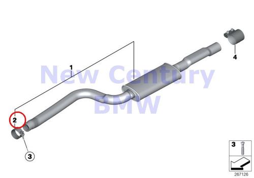 Bmw genuine engine exhaust system inspection kits muffler clamp d=65.2mm e84 e89