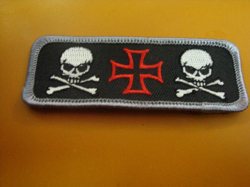 Skulls with maltese cross biker patch new!!