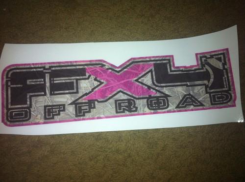 4x4 offroad truck decal, hunting, camo & pink
