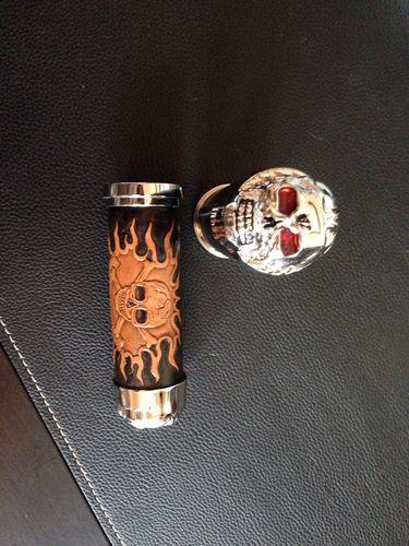 Skull hand grips kit for harley chopper