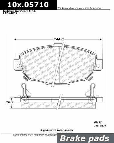 Centric 105.05710 brake pad or shoe, front