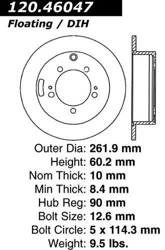 Centric 120.46047 rear brake rotor/disc-premium rotor-preferred