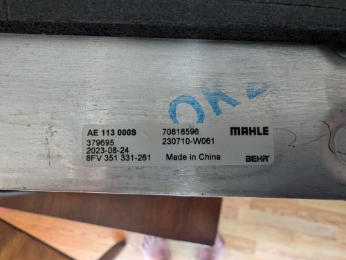 A/c evaporator core mahle ae 113 000s