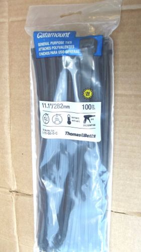 100catamount/thomas&amp;betts black cable ties,14&#034;net,50lbs tensile,made in usa.9.1.