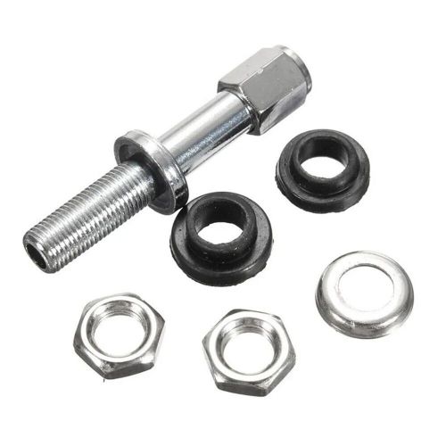 4pcs tr48e bolt screw on tire valve stem chrome metal high pressure flush w/ cap