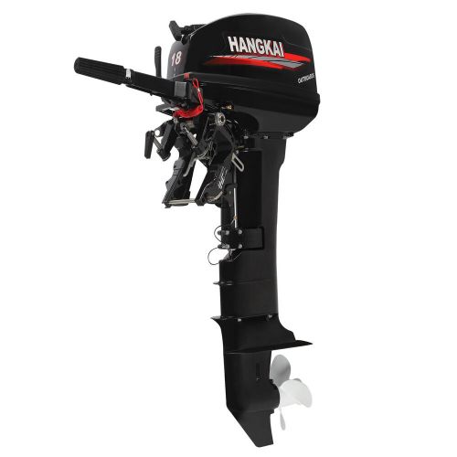 Hangkai 2 stroke 360-degree steering outboard motor boat engine long shaft 18 hp