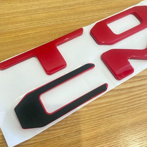 Tailgate insert letters emblem for tacoma 2024 raised rear trunk badge gloss red