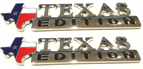 (two) texas flag edition emblems badge universal stick on