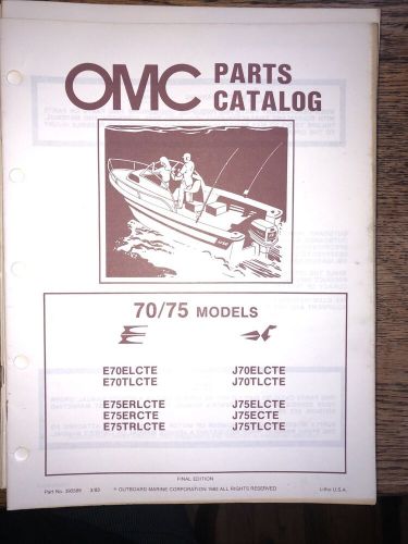 1983 omc 70/75 models parts catalog manual p/n 393586 final edition