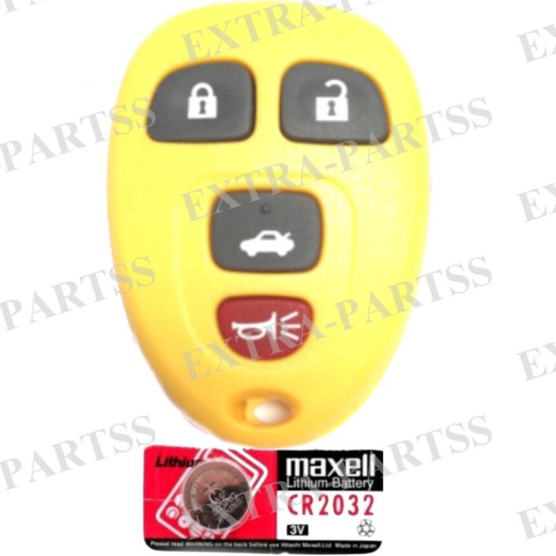 New yellow gm chevy pontiac buick  keyless entry remote key fob clicker +battery