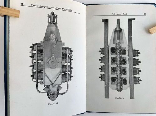 The curtiss model  ox aeronautical motor hand book original 1918 schematics pics