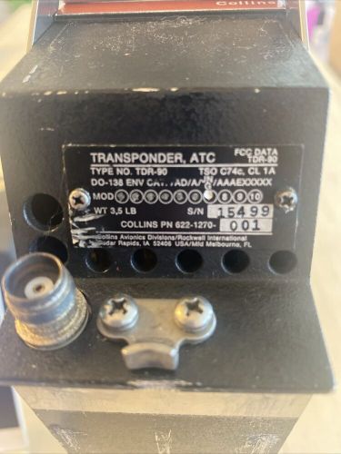 Collins tdr90 transponder part number 622-1270-001 : worked upon removal