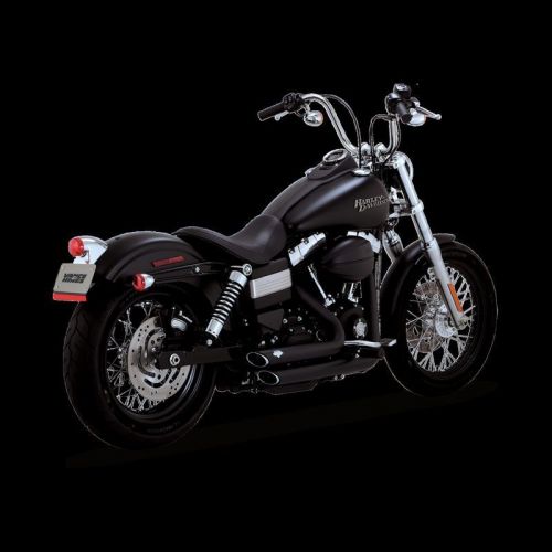 Vance fits &amp; hines hd dyna 12-17 shortshots staggered black pcx full system