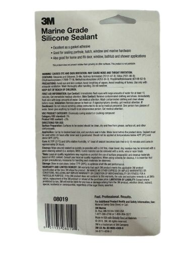 3m 8019 clear medium paste marine grade silicone sealant 3 oz