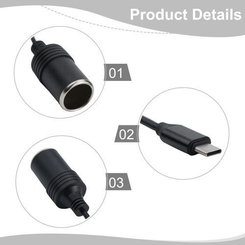 Quick and easy installation for car 5v to 12v female power adapter cable