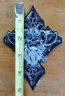 Bearded viking skull on cross with axes jacket vest outlaw biker patch