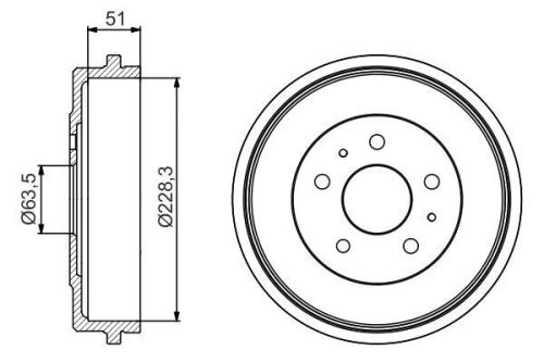 2x brake drums (pair) fits ford focus mk2 1.4 rear 04 to 11 set bosch 1327834