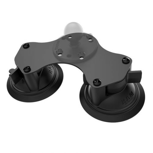 Ram rotary lock double suction cup button mount-