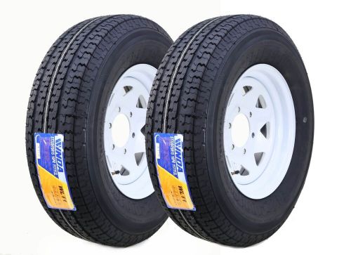 2 winda trailer tire assembly st225/75r15 10-ply white spoke rim 6 lug on 5.5&#034;