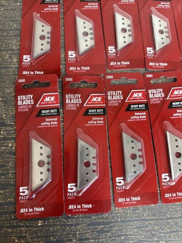 15 packs of 5 (100) ace utility blades .024 thick, made in usa