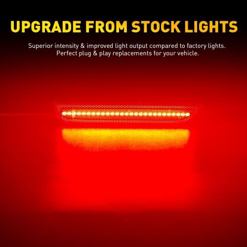 For 2010-2014 ford mustang led rear bumper side marker lights red lens red