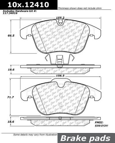 Centric 104.12410 brake pad or shoe, front