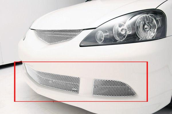 2005-2007 acura rsx grillcraft silver grille mx-series 3pc lower grills acu2219s