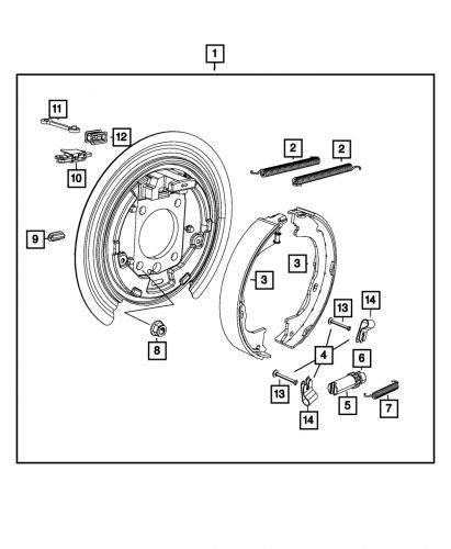 Genuine mopar parking brake adapter assembly right hand drive 68249593aa