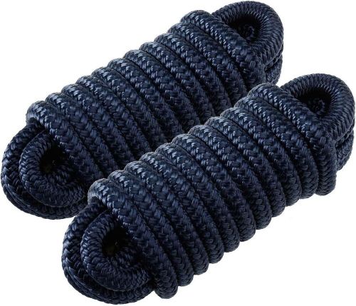 2pcs 1/2 inch 20 ft double braid nylon dock line marine mooring boat rope