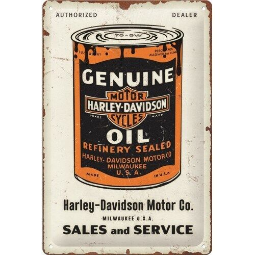 Harley-davidson &#034;oil can tin-sign&#034; tin sign na22407-